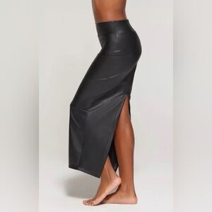 NWT SKIMS micro pleather swim skirt
